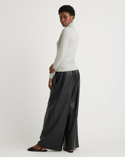 Organic Cotton Micro-Rib Turtleneck - XS / Taupe Brown