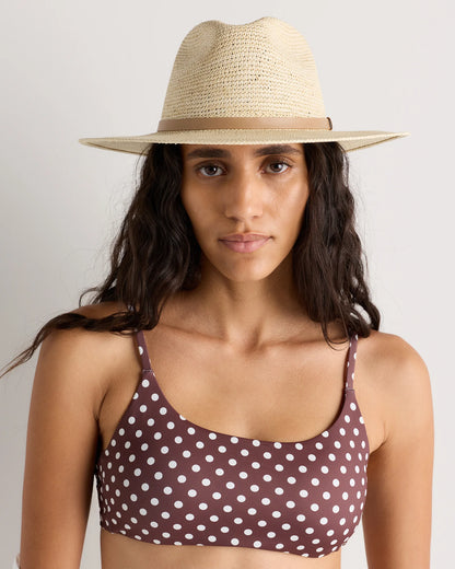 Toquilla Straw Crochet Fedora - S / Natural