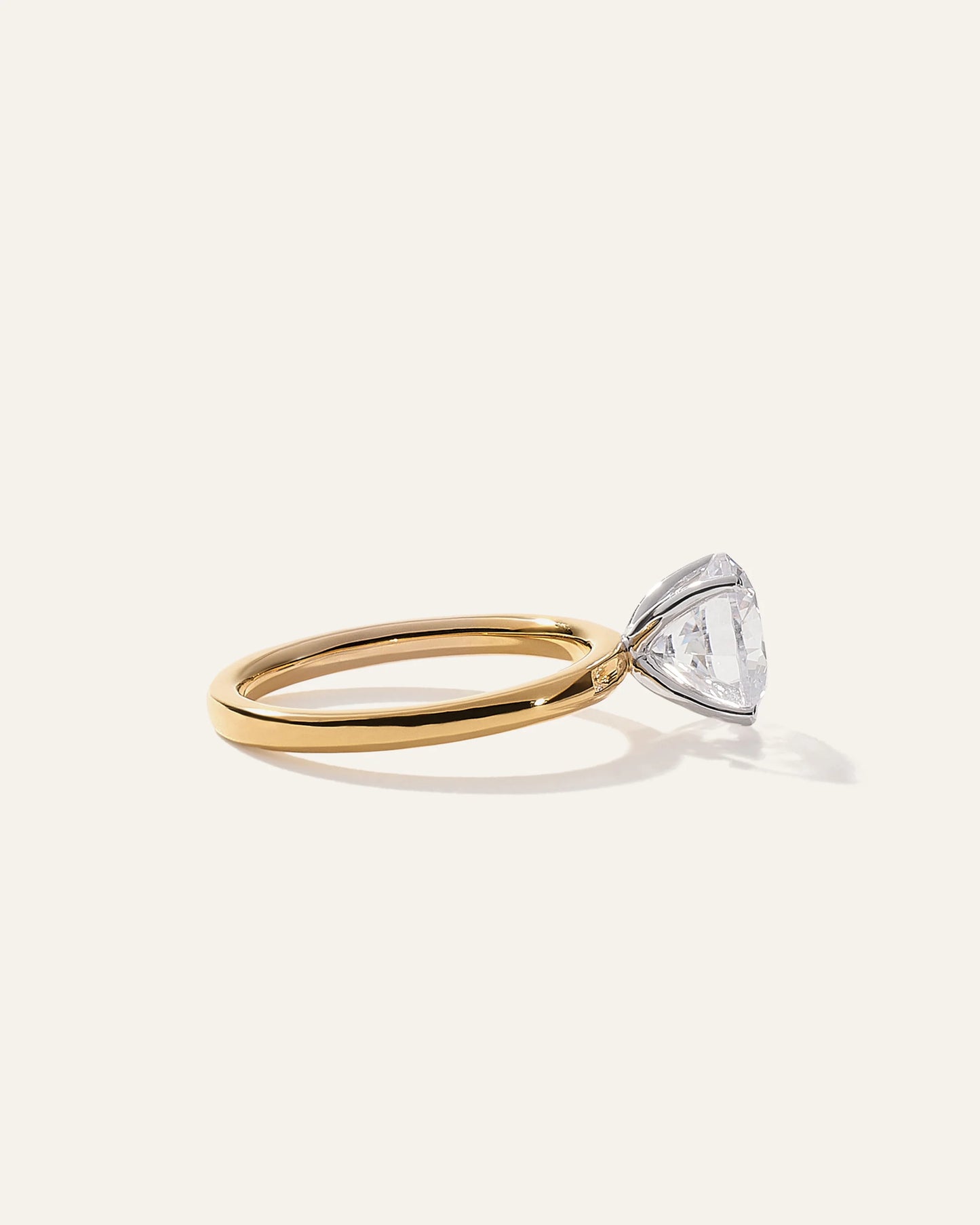 Lab Grown Diamond Round Comfort Fit Engagement Ring - 2ct - 4 / Yellow Gold