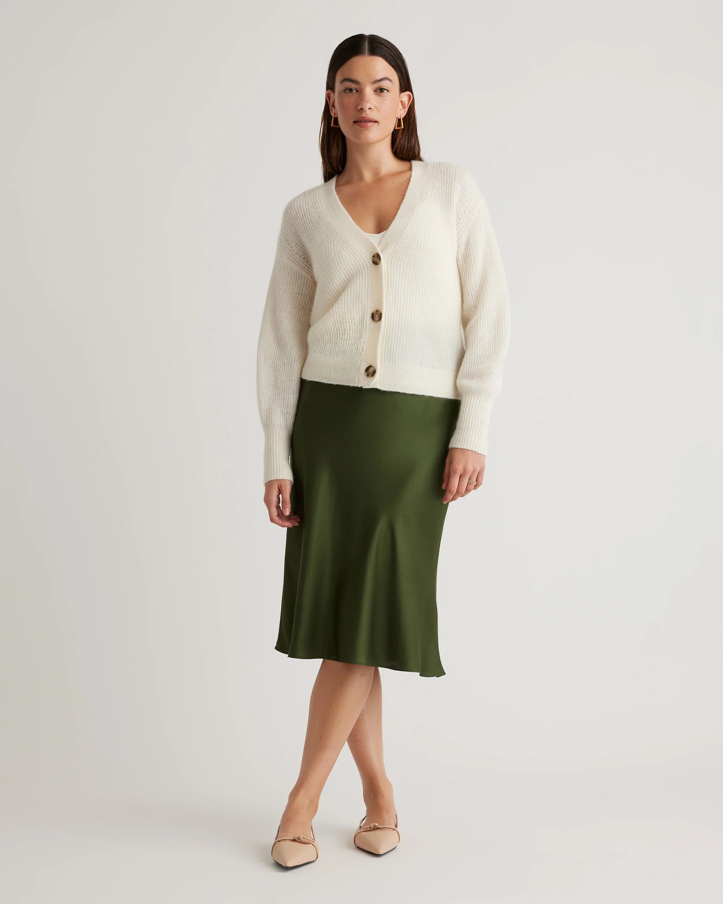 Baby Alpaca-Wool Cropped Cardigan - XS / Ivory
