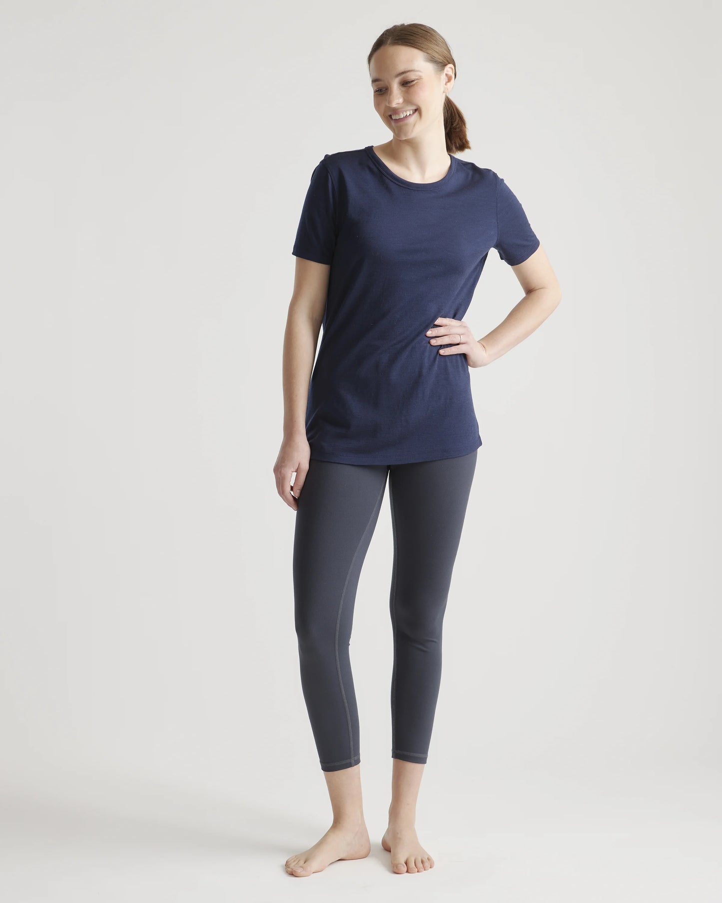 100% Merino Wool All-Season Base Layer Tee - XS / Sea Spray Green