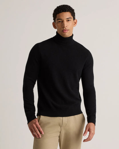 Mongolian Cashmere Turtleneck Sweater - S / Black