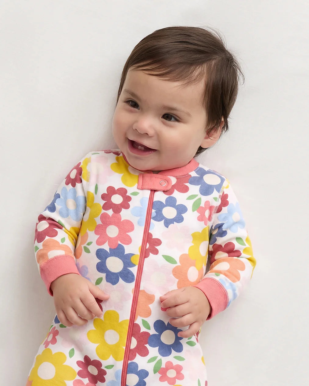 100% Organic Cotton One Piece Pajama - 0-3M / Navy Stripe