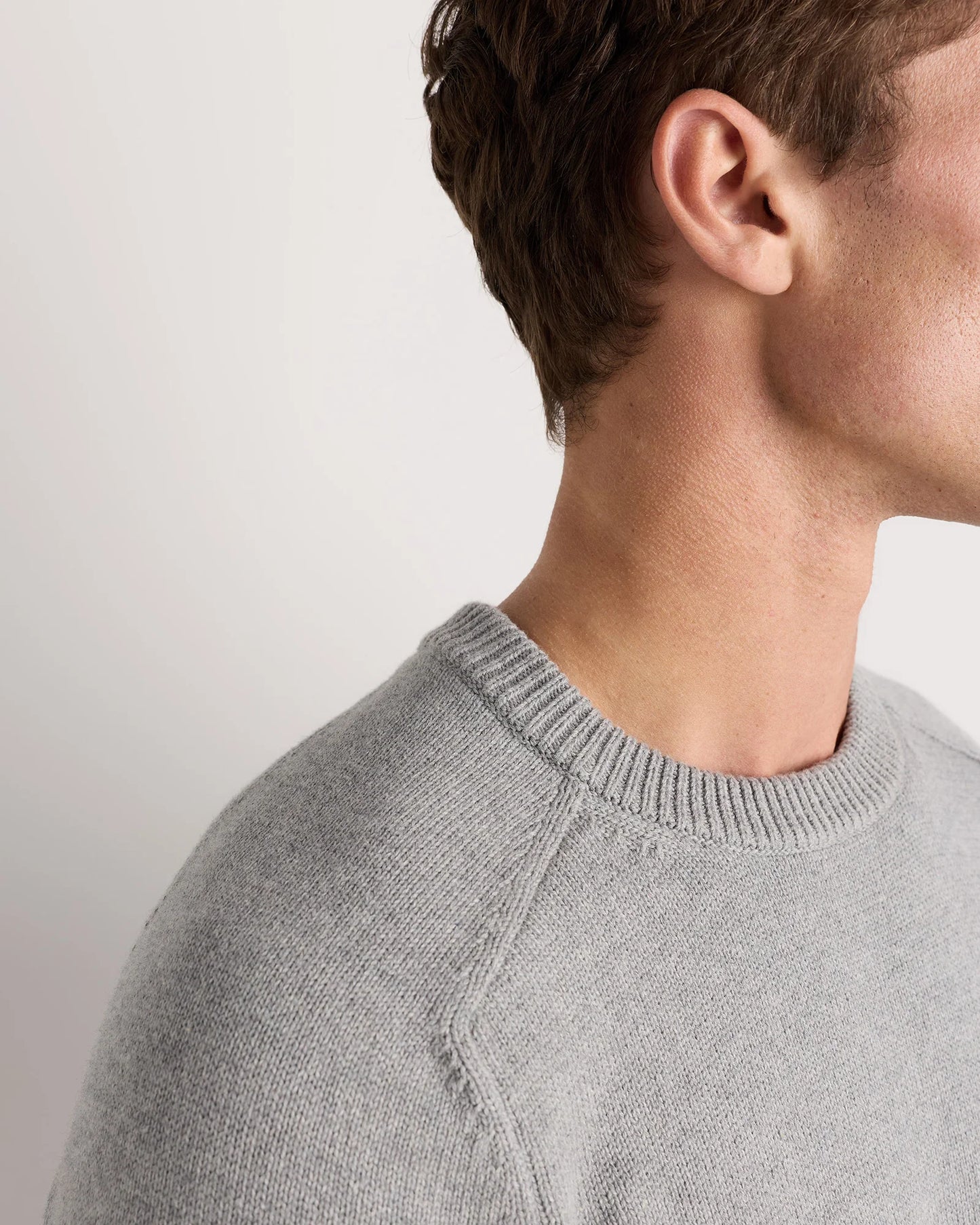 100% Organic Cotton Crewneck Sweater - S / Speckled Beige