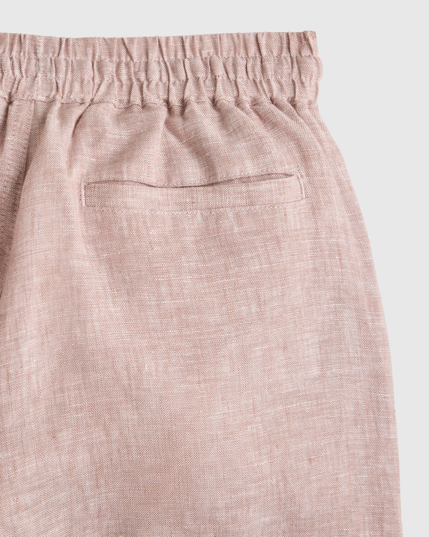 100% European Linen Drawstring Shorts - 6 / Vintage Pink Chambray
