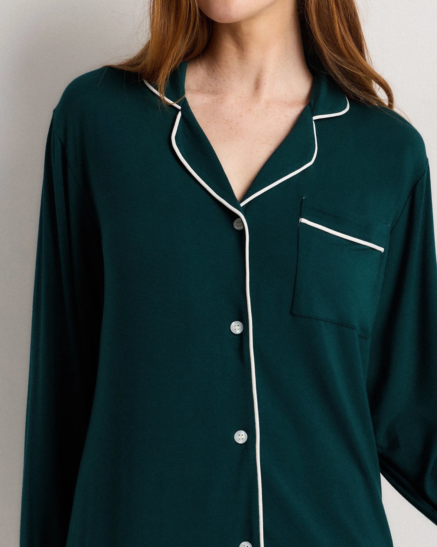 Bamboo Jersey Sleep Shirt - XS / Rhubarb