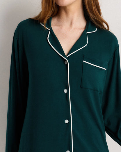 Bamboo Jersey Sleep Shirt - XS / Rhubarb