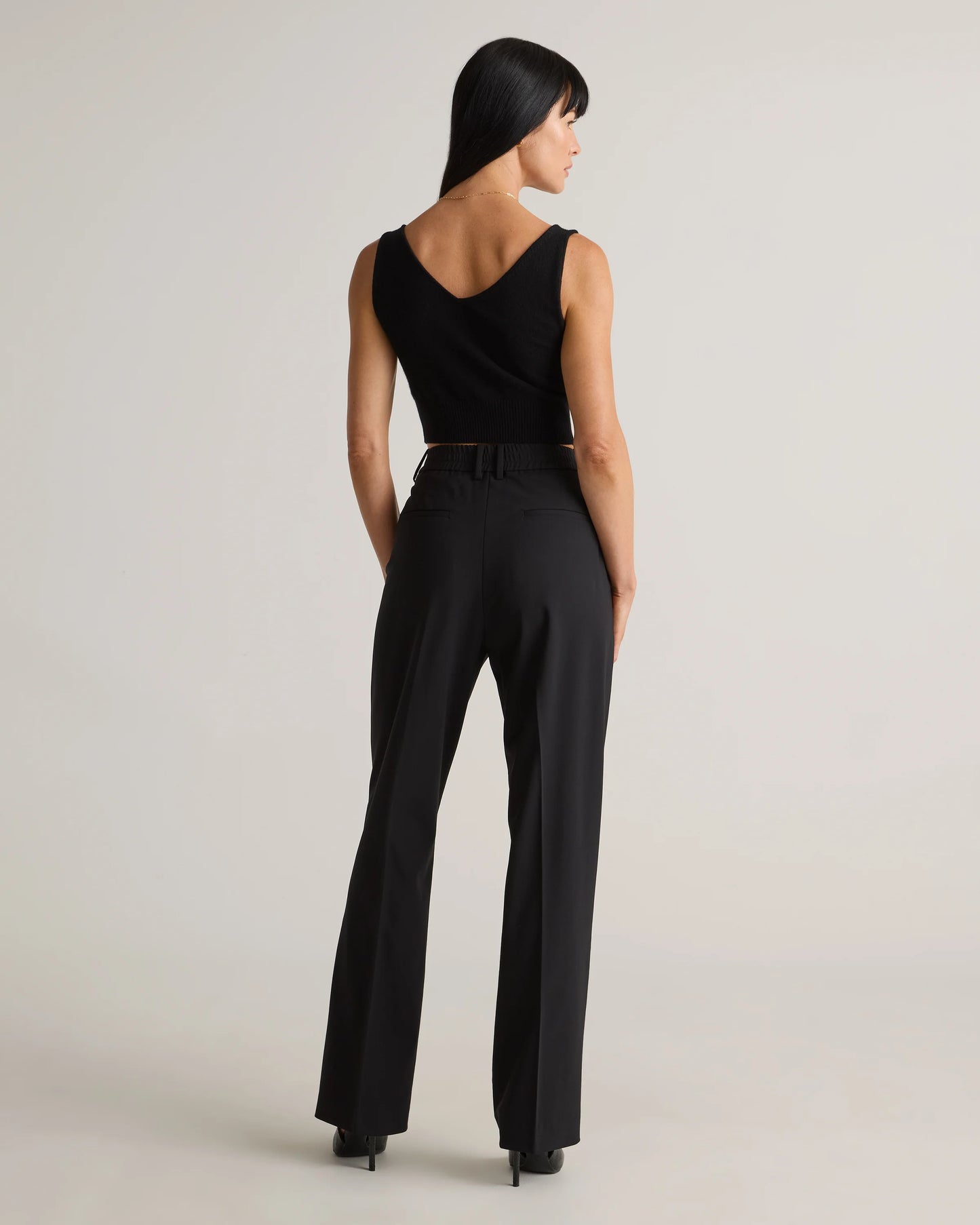 Italian Wool Straight Leg Pants - 0 / Black