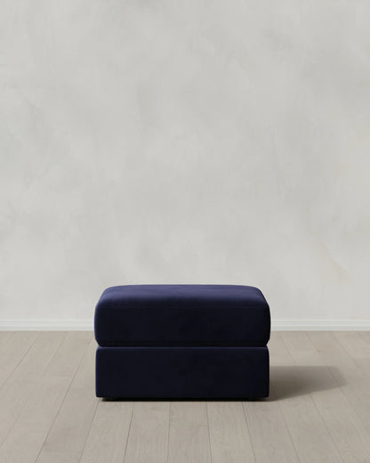 Ashford Deep Seat Ottoman in Performance Velvet - One Size / Ivory