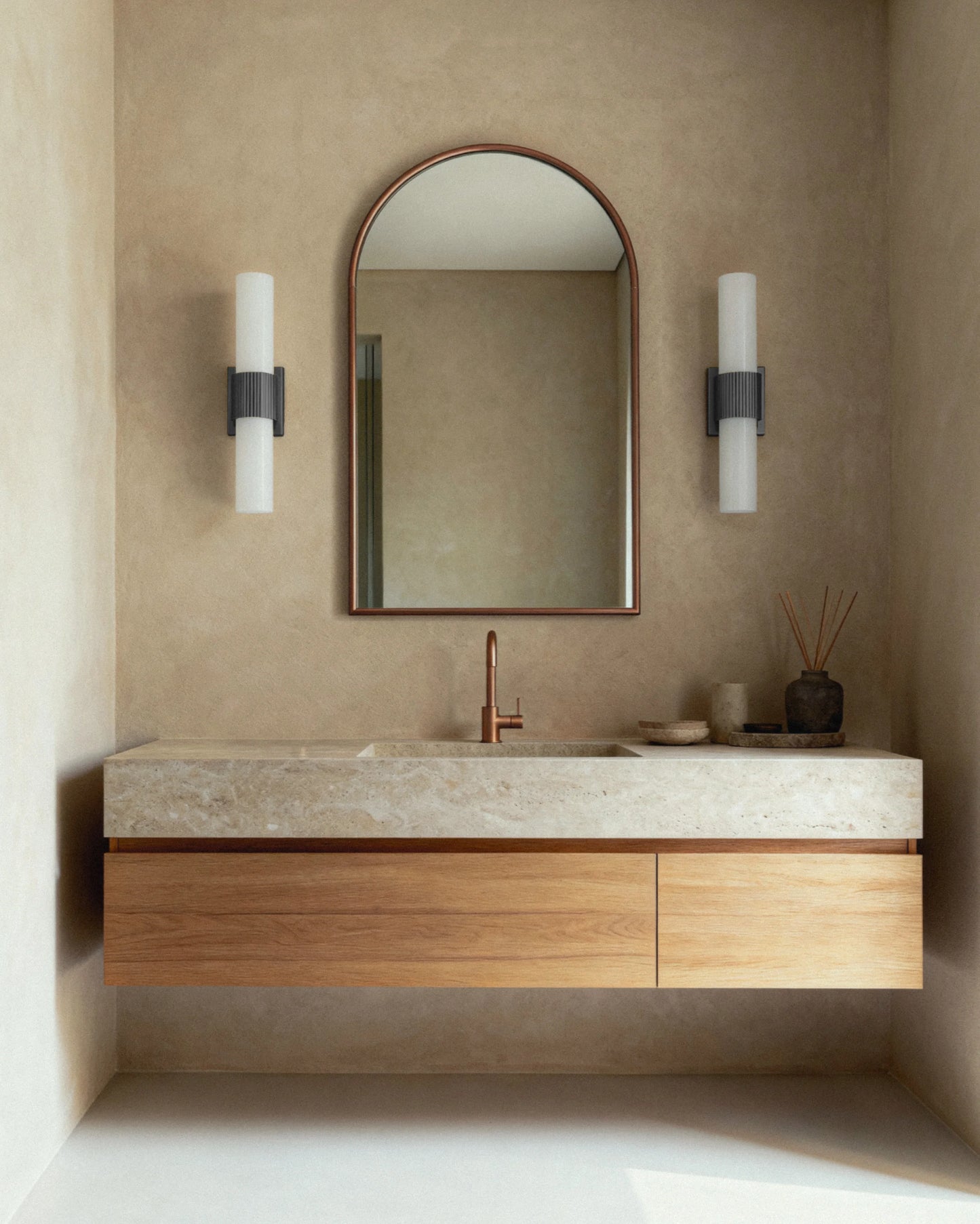 Classic Glass Vanity Sconce - One Size / Brass