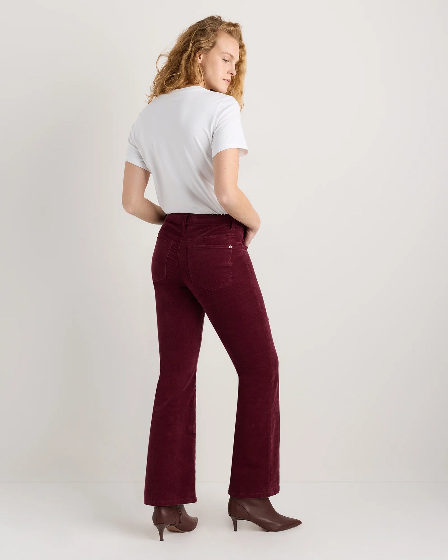 Organic Stretch Corduroy Flare Pants - 0 / Black