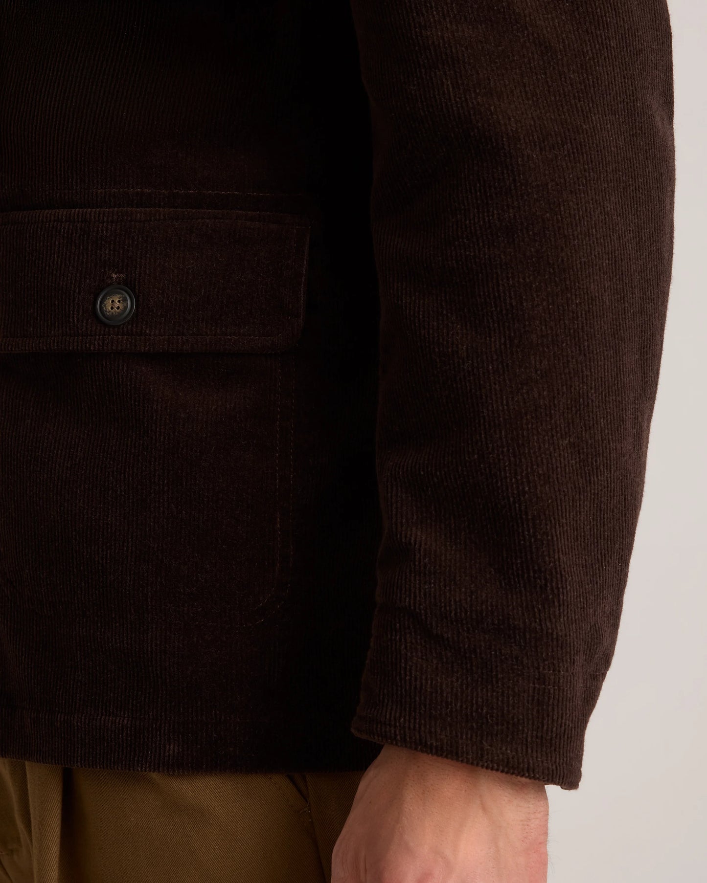 Organic Stretch Corduroy Chore Jacket - S / Seaweed