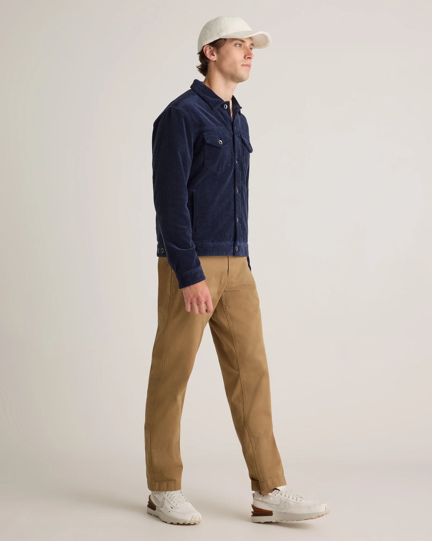 Organic Stretch Corduroy Trucker Jacket - S / Seaweed