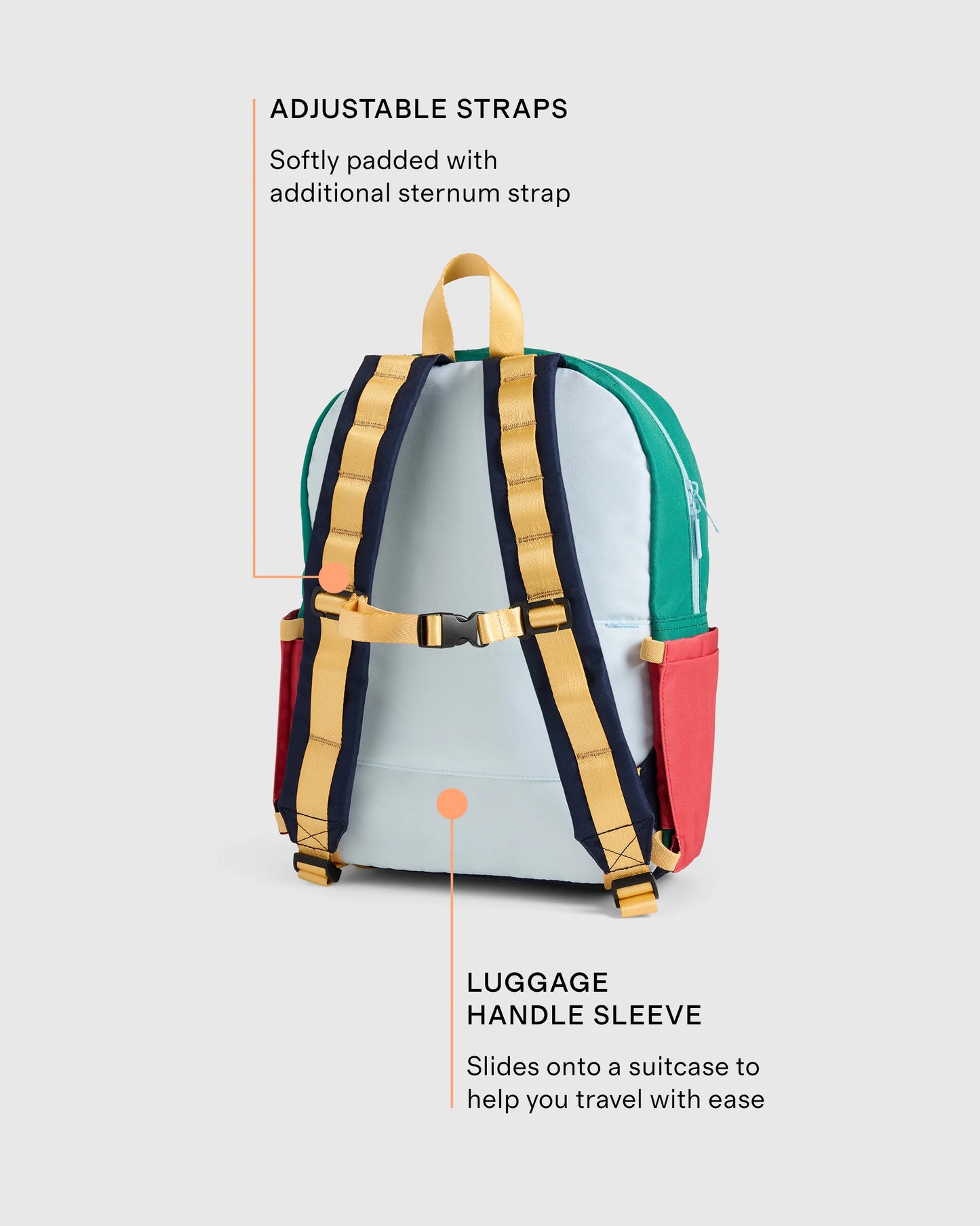 Recycled Double Pocket Backpack - One Size / Rainbow Clouds