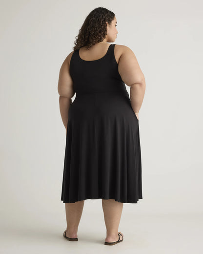 Tencel Jersey Fit & Flare Dress - 1X / Brown