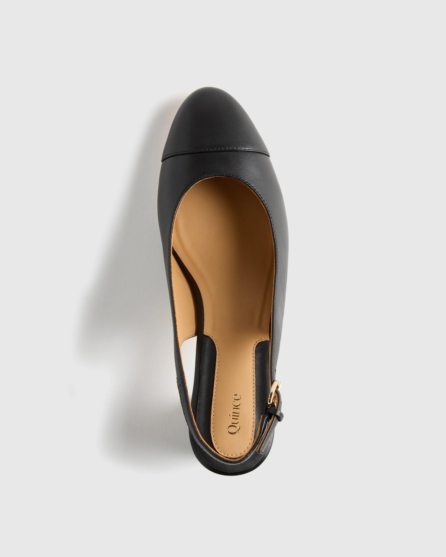 Italian Leather 65mm Cap Toe Slingback - 5 / Cashew