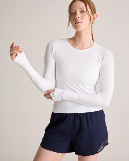 Seamless Waist-Length Long Sleeve Top - XS / Deep Navy