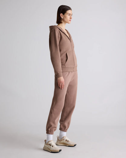 Organic Heavyweight Fleece Full Zip Hoodie - XS / Taupe