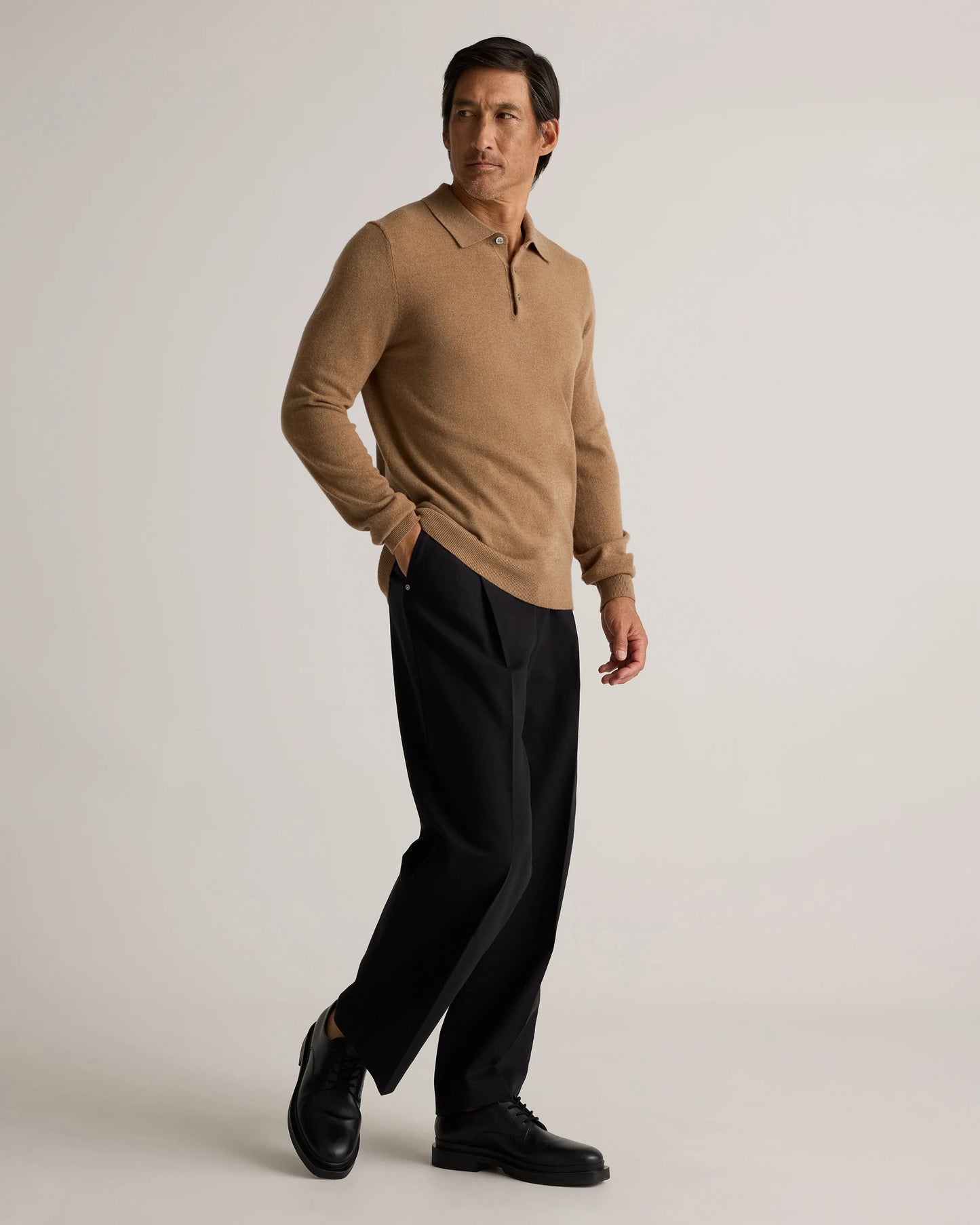 Mongolian Cashmere Polo Sweater - S / True Navy