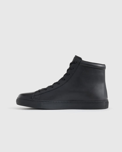 Italian Leather High Top Everyday Sneaker - 7 / White