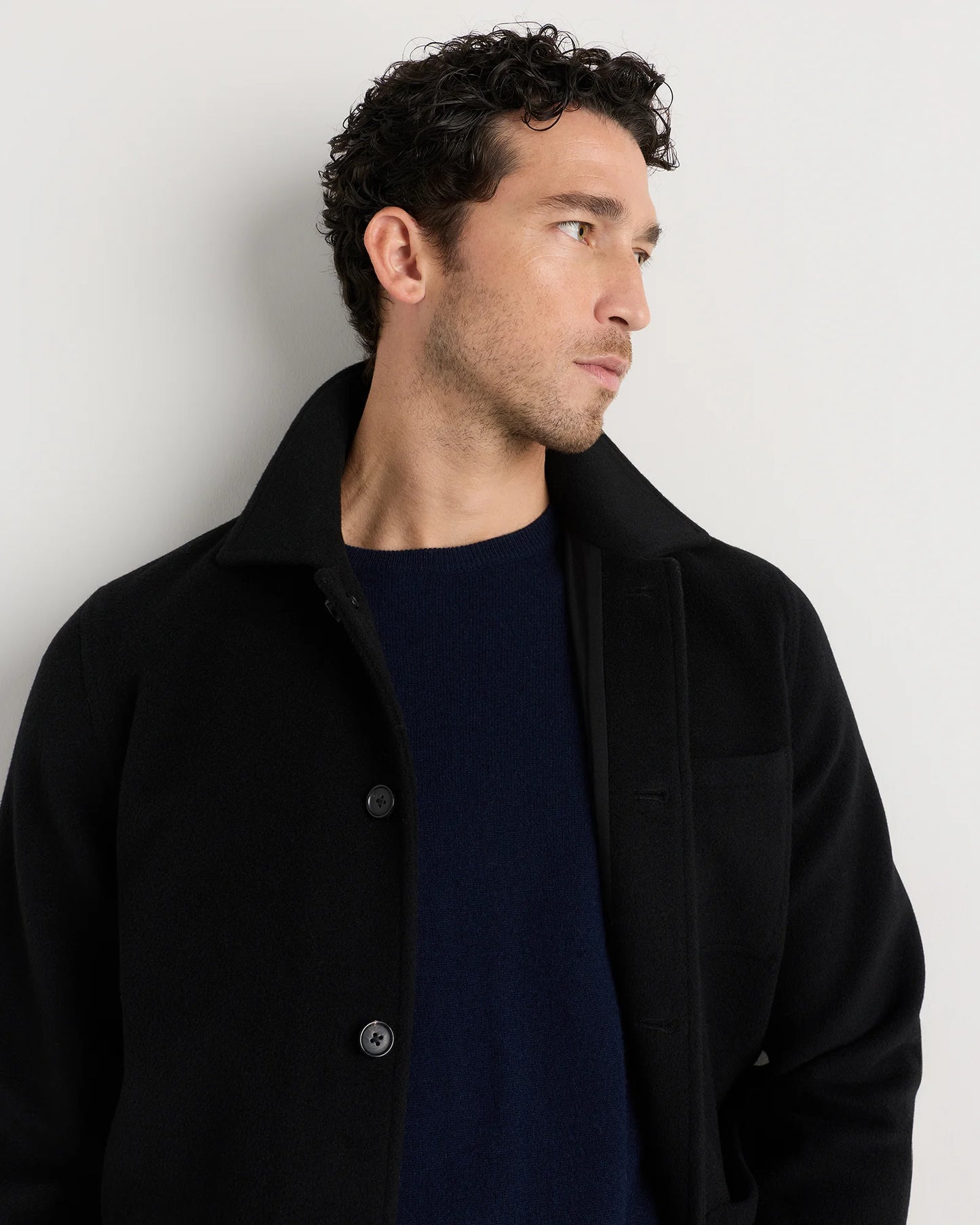 Wool Cashmere Chore Jacket - S / Black