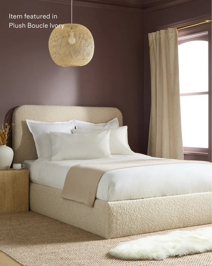 Plush Boucle Curved Bed - Full / Ivory