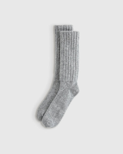 Mongolian Cashmere Slouch Sock - XS/S / Ivory