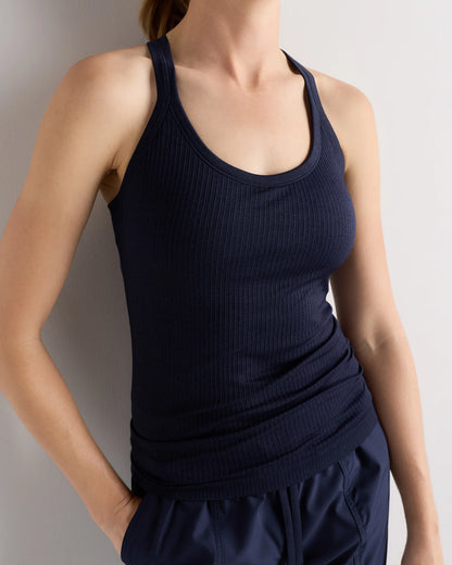 Seamless Ribbed Bra Tank - XS / Classic White