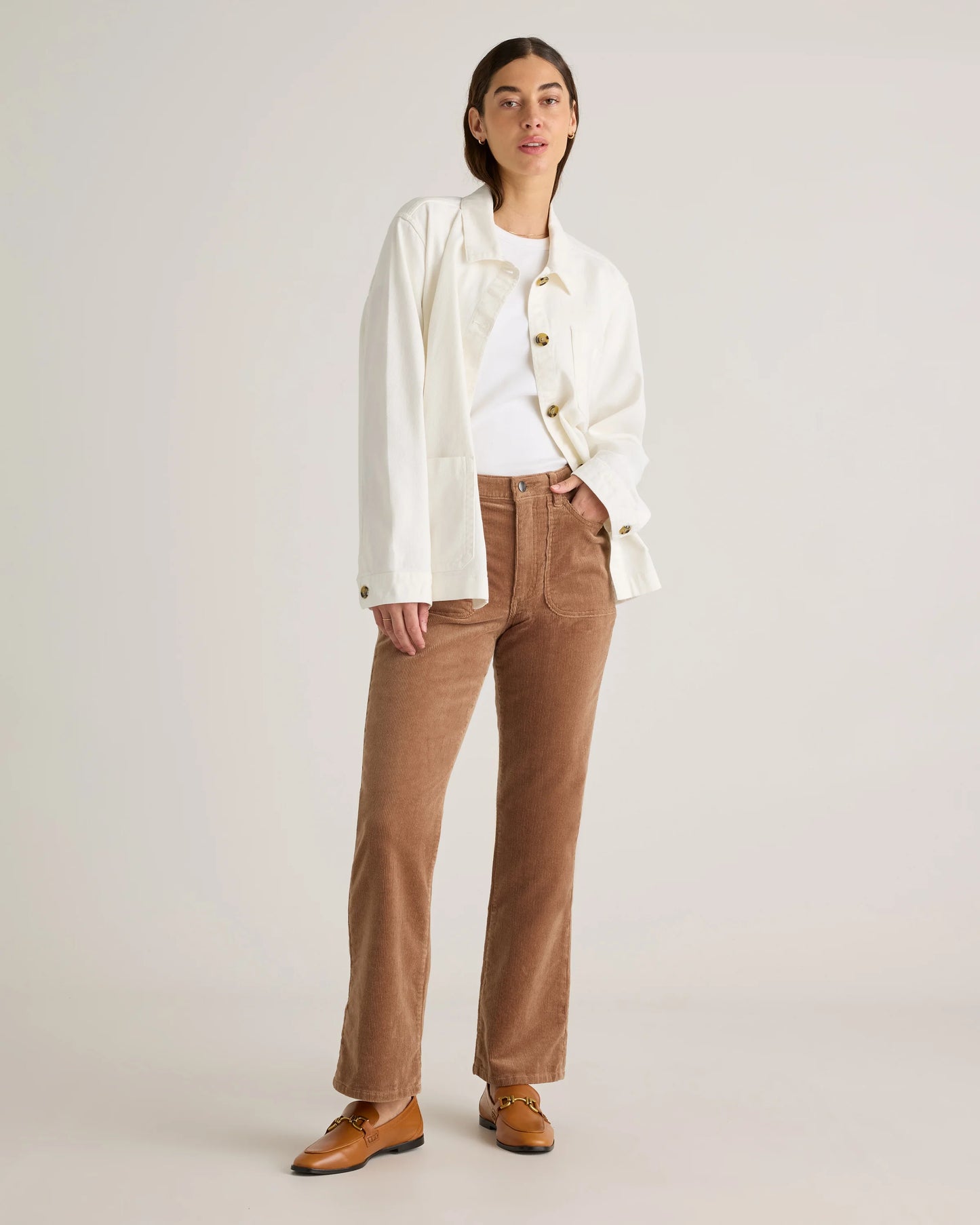 Organic Stretch Corduroy Flare Pants - 0 / Black