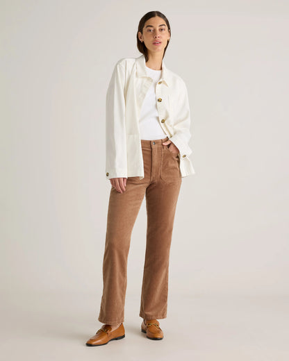 Organic Stretch Corduroy Flare Pants - 0 / Black