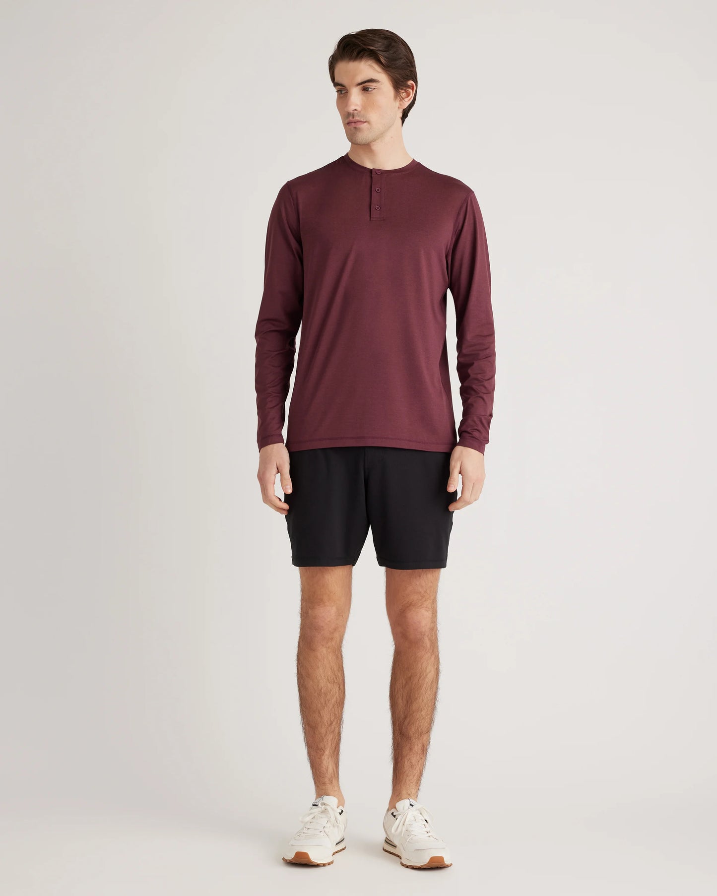 Flowknit Breeze Performance Long Sleeve Henley Tee - XS / Olive