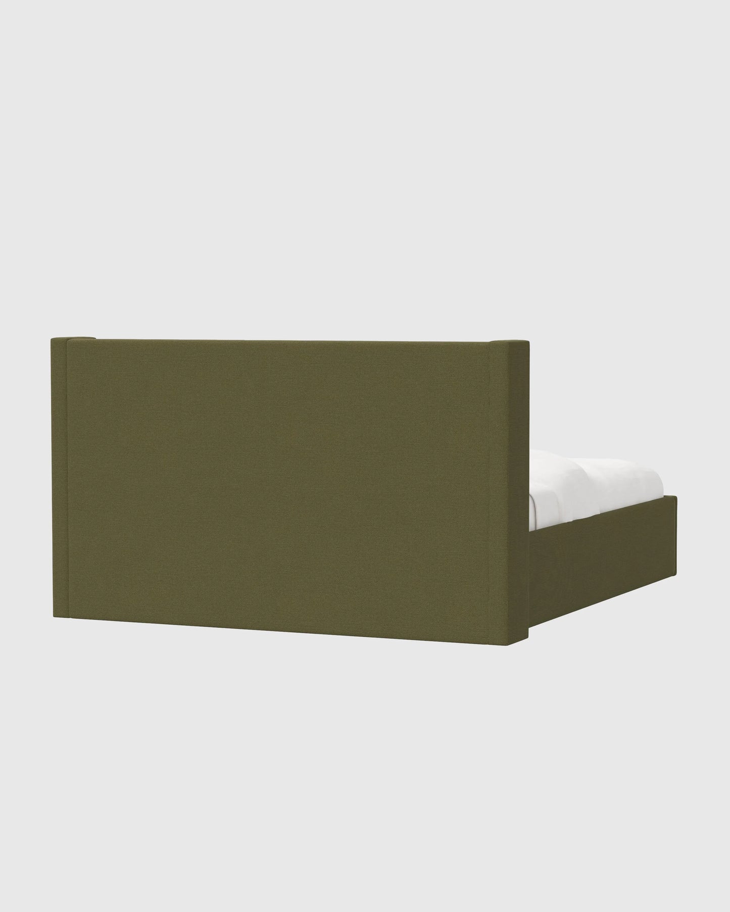 100% Linen Wingback Bed - Full / Canvas