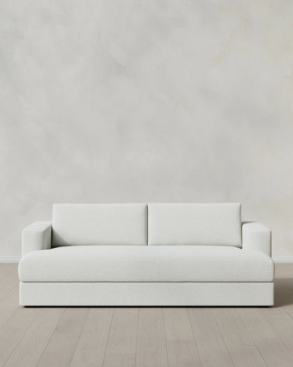 Sierra Curved Arm Sofa in Performance Boucle - 7ft / Linen