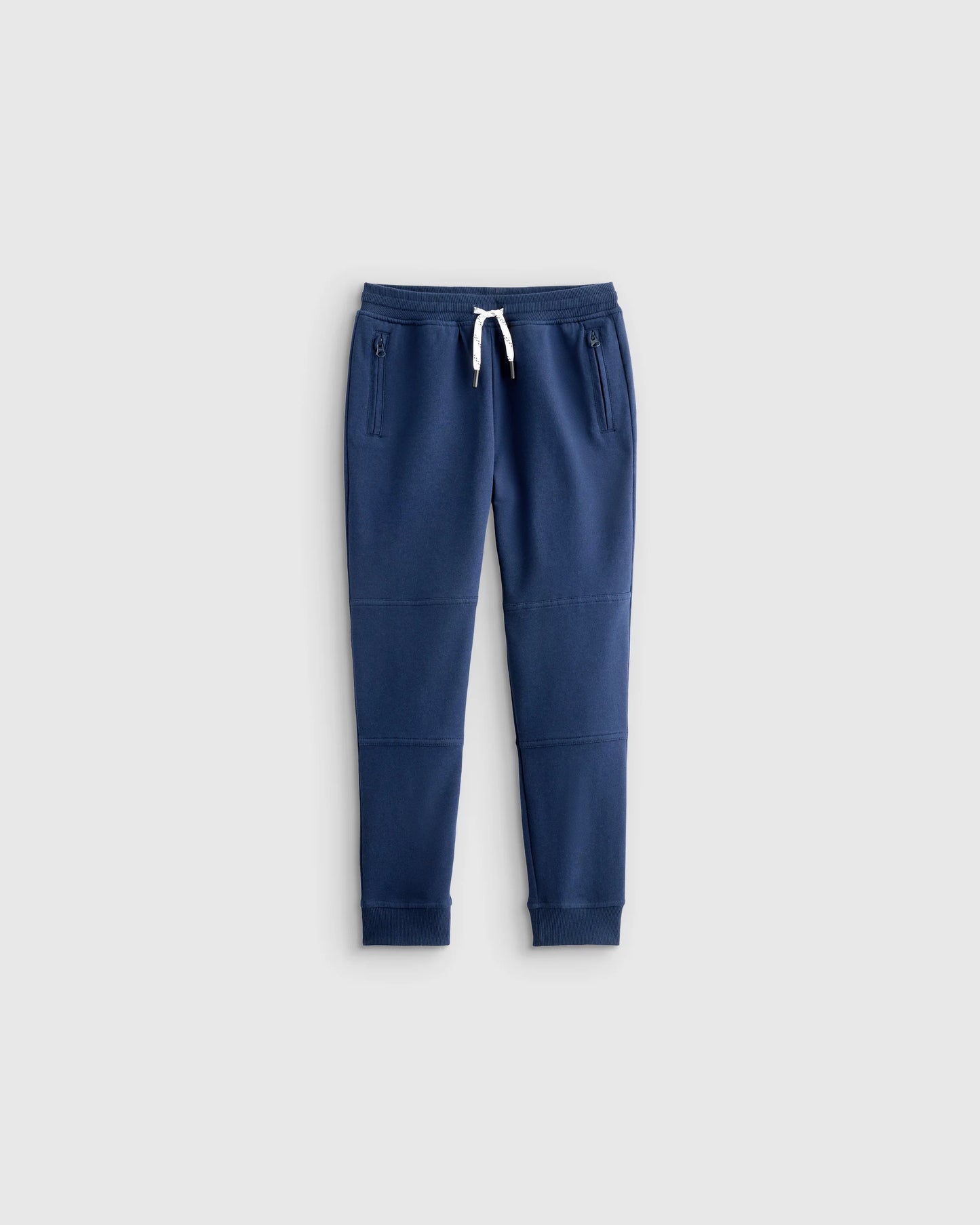 Organic Cotton French Terry Reinforced Knee Slim Jogger - 2T / Navy