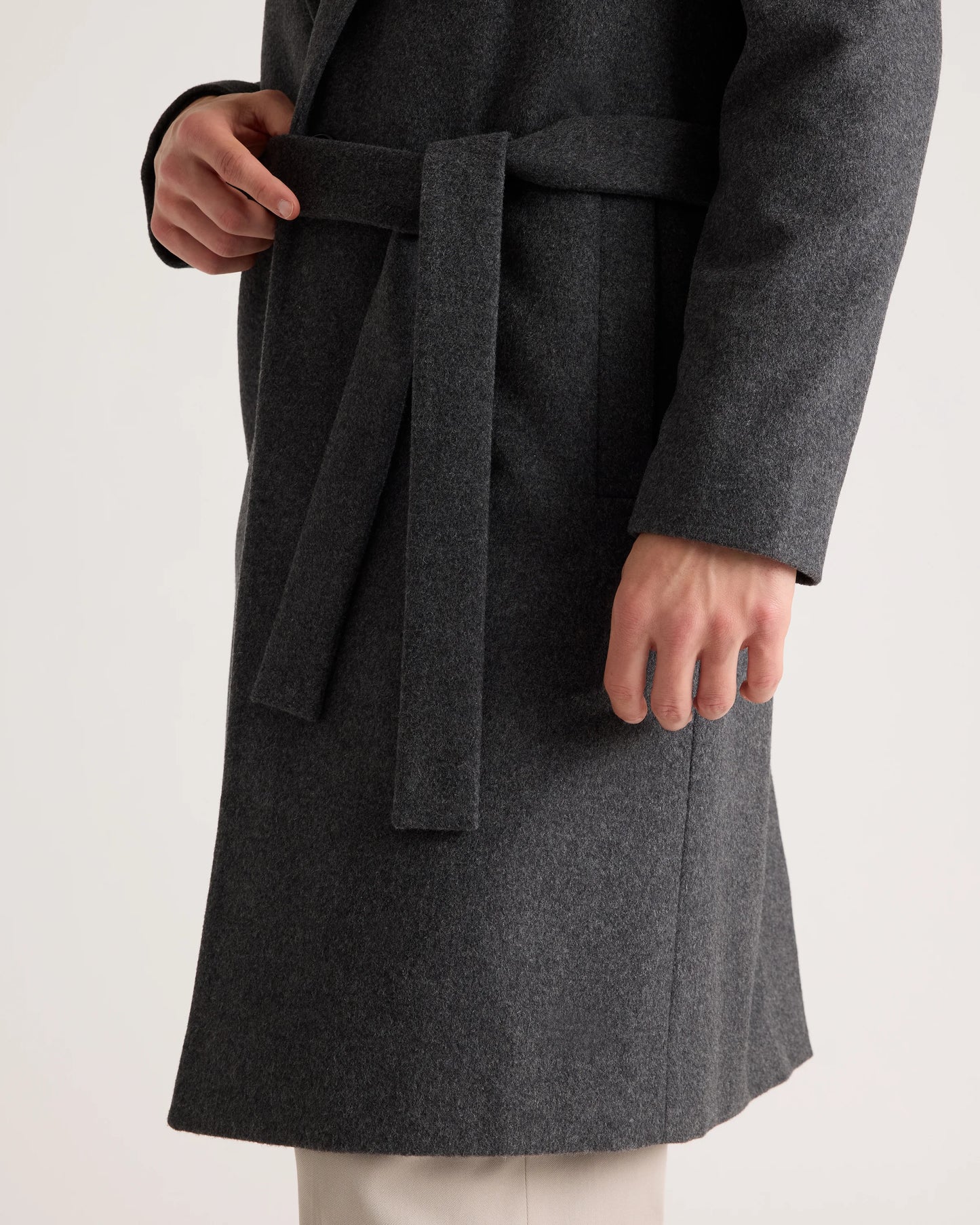 Italian Wool Belted Overcoat - S / Caramel