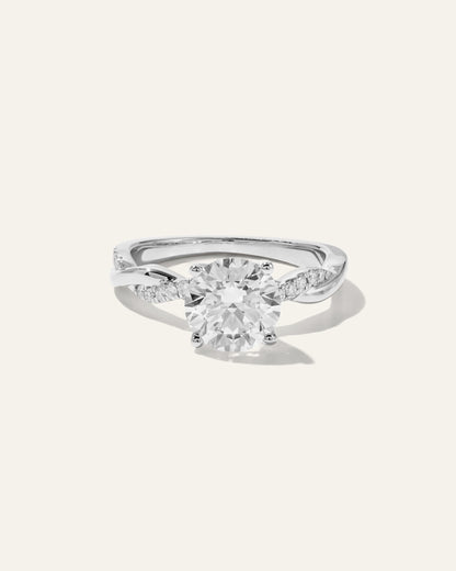Lab Grown Diamond Round Twisted Engagement Ring - 2ct - 4 / Yellow Gold