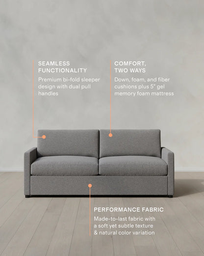 Brennan Sleeper Sofa in Performance Basketweave - Queen / Flax