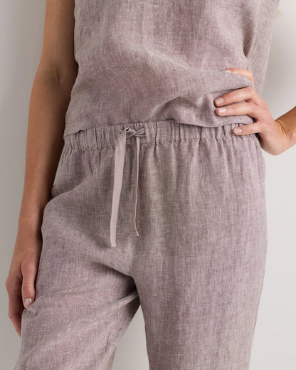 100% European Linen Pajama Set - XS / French Blue