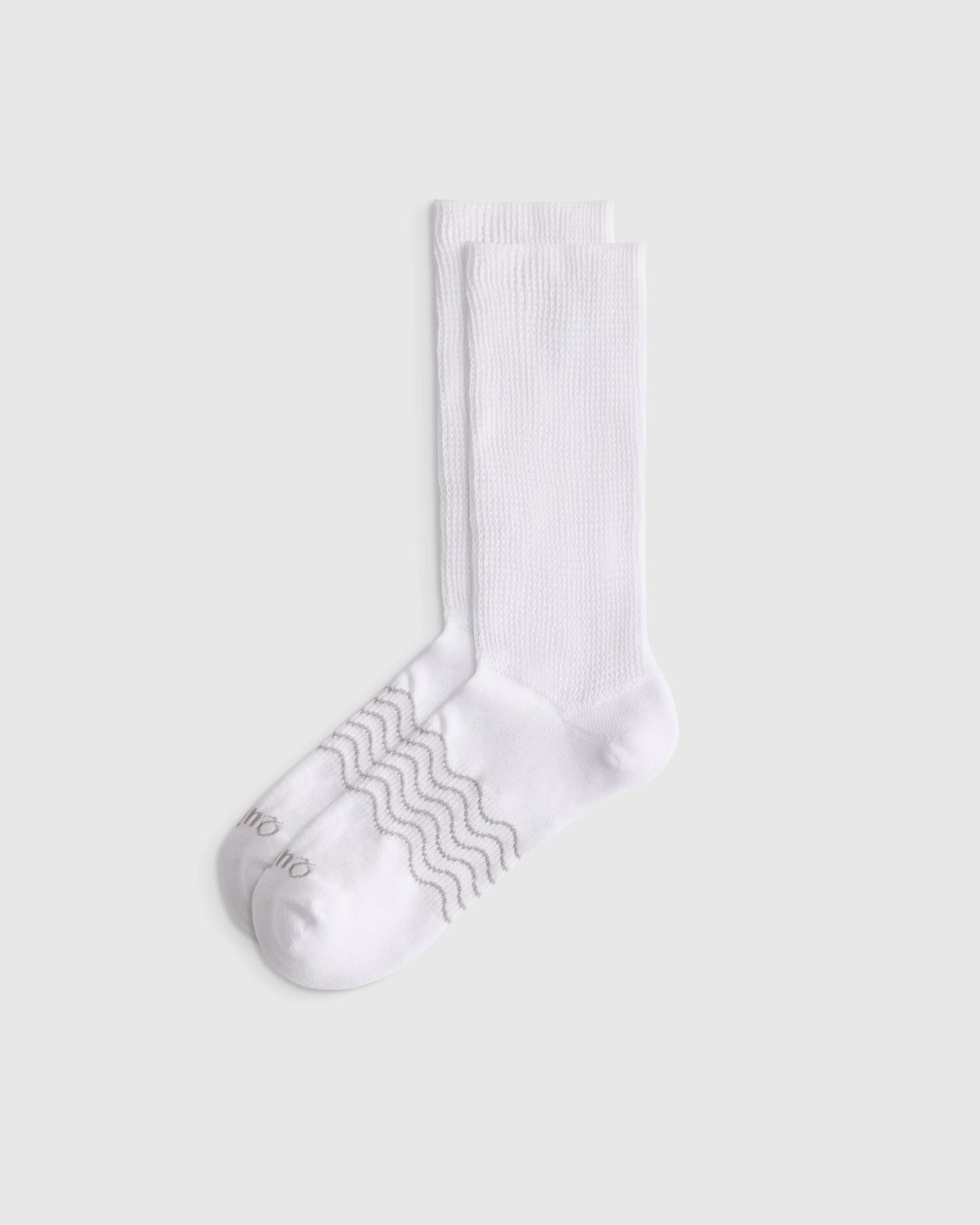Everyday Cotton Targeted Stretch Crew Socks (4-Pack) - S / White