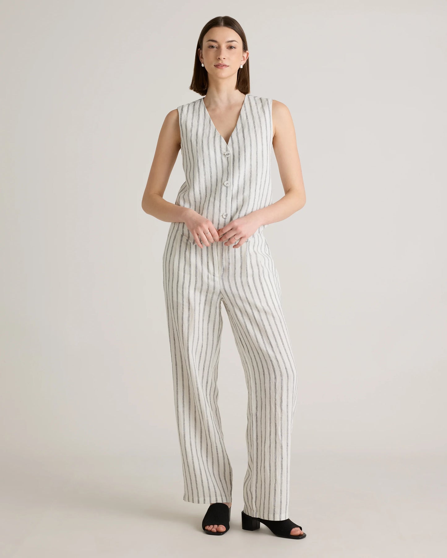 100% European Linen Pleated Trouser - 0 / Bayberry Olive