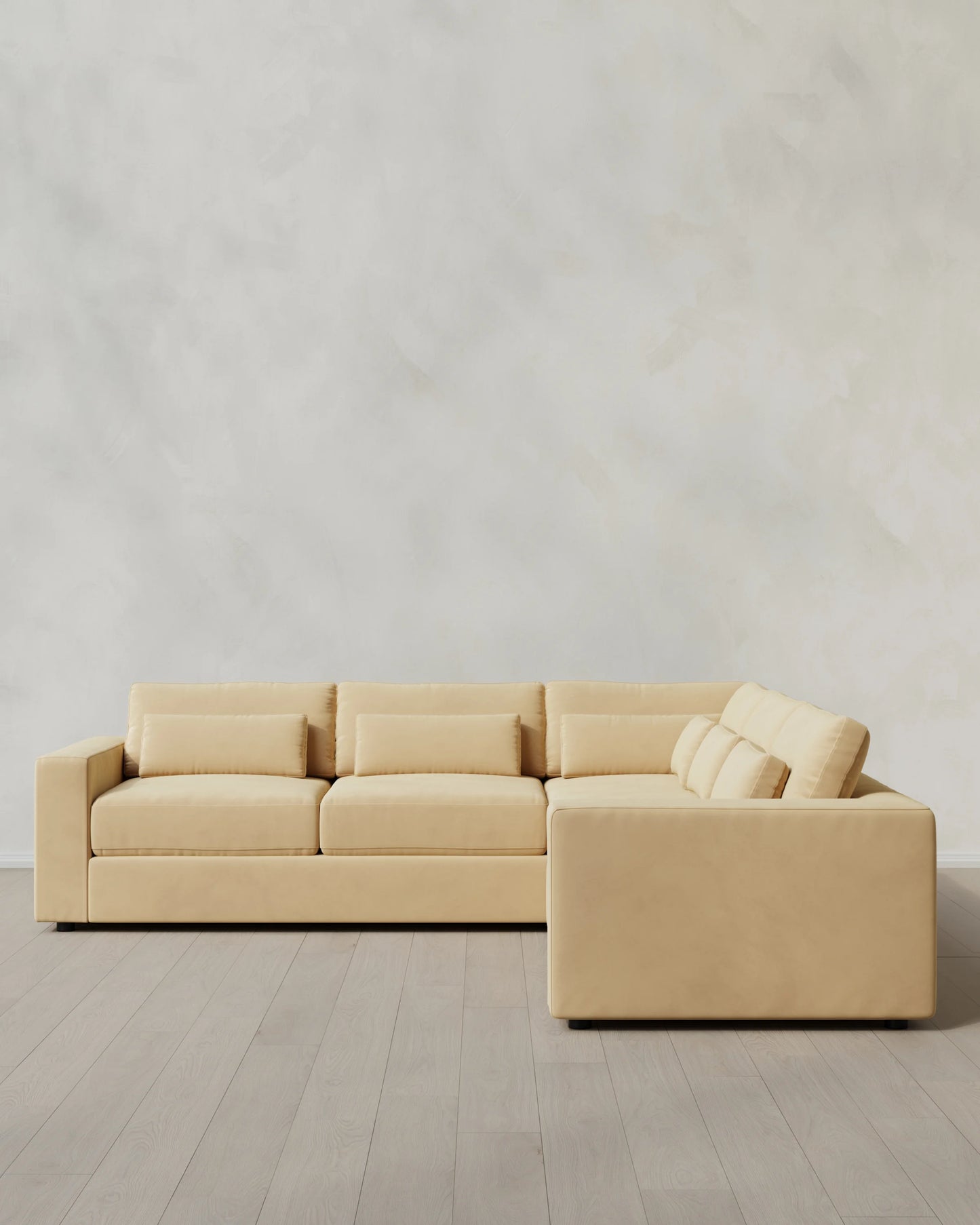 Ashford Deep Seat L Sectional in Performance Velvet - 119x119 / Taupe