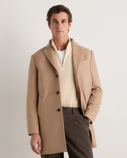 100% Mongolian Cashmere Car Coat - S / Camel