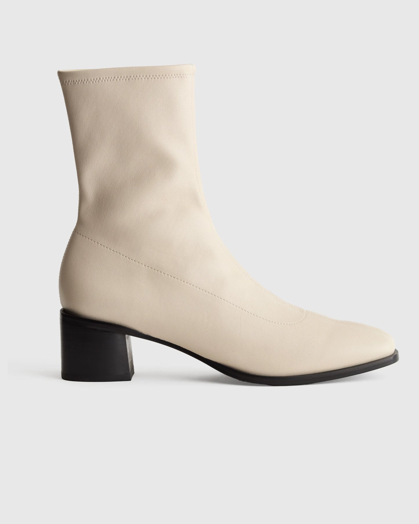 Italian Leather Stretch Sock Bootie - 5 / Black