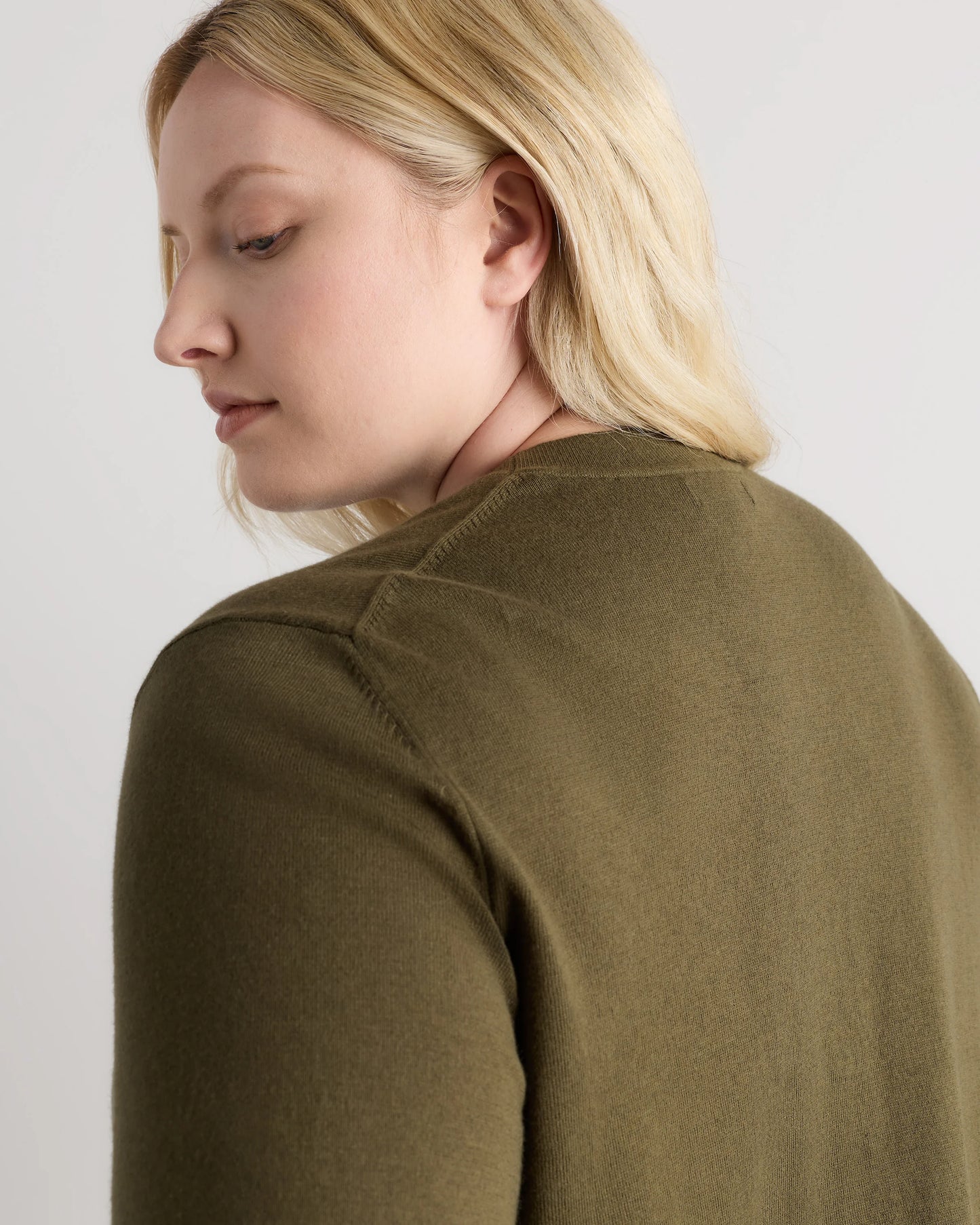 Lightweight Cotton Cashmere Crew Sweater - 1X / Black