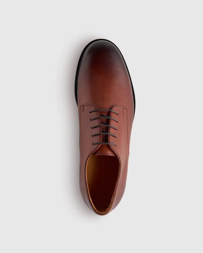 Calfskin Leather Derby - 7 / Brandy