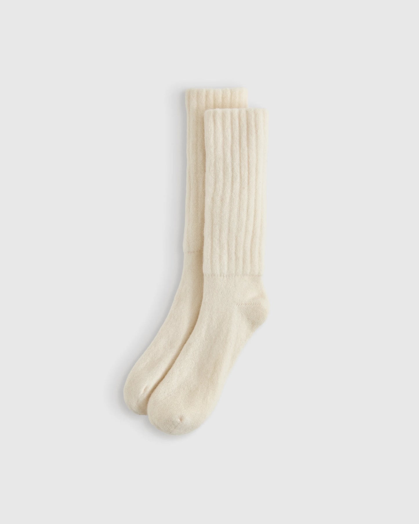 Mongolian Cashmere Slouch Sock - XS/S / Ivory