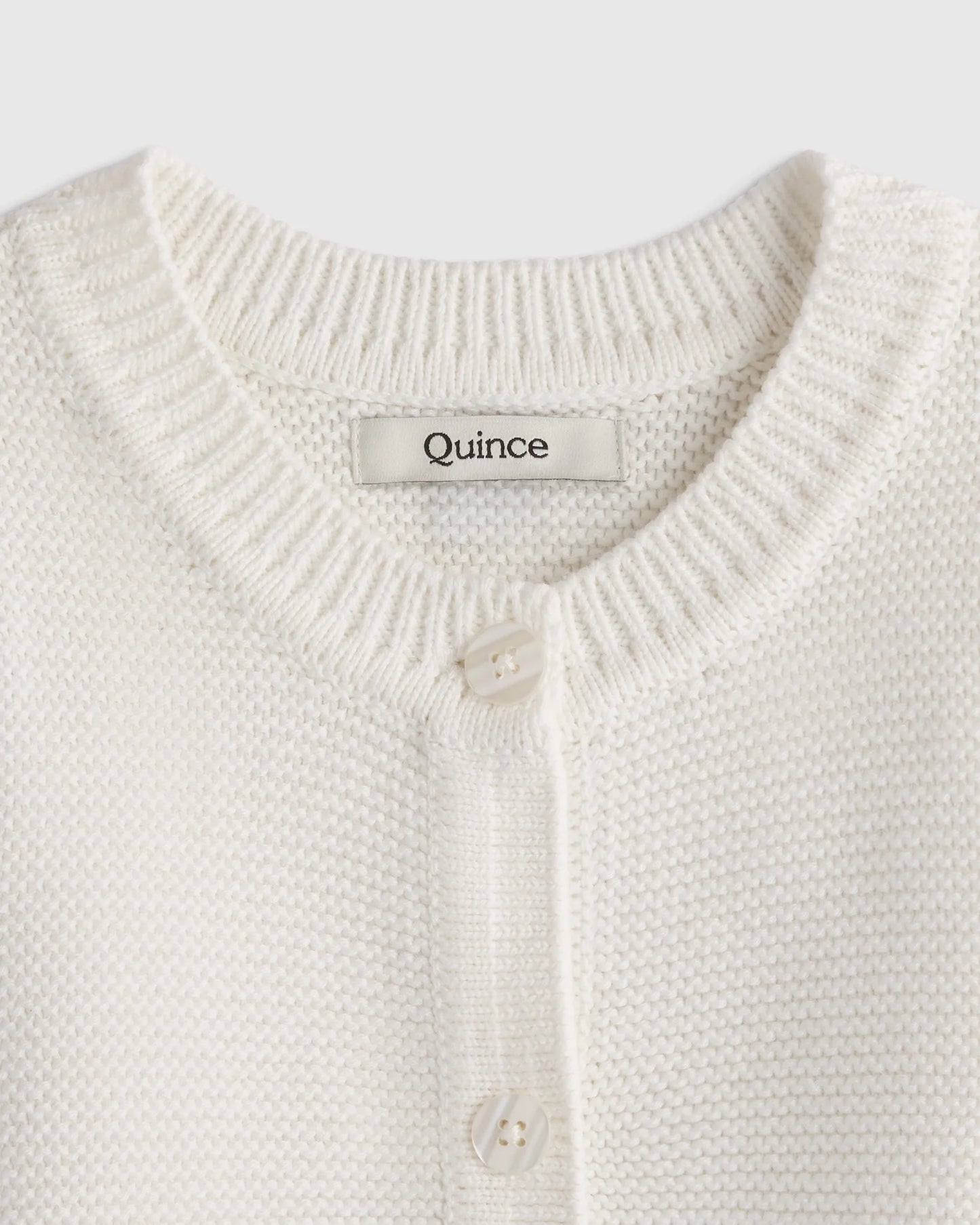 100% Organic Cotton Sweater Cardigan - 0-3M / Ivory