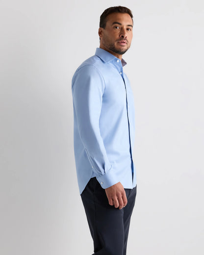 Organic Cotton Stretch Twill Dress Shirt - S / Grey Stripe