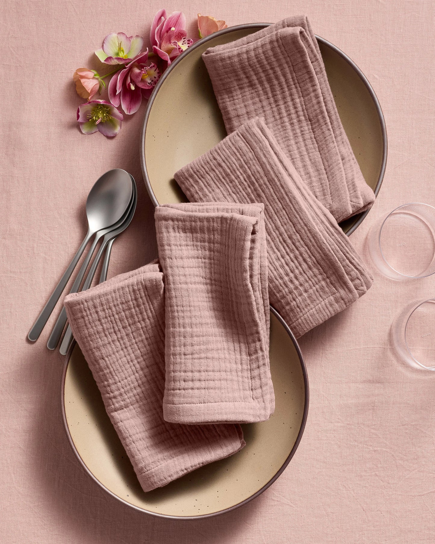 Organic Cotton Gauze Napkins (Set of 8) - One Size / Chocolate