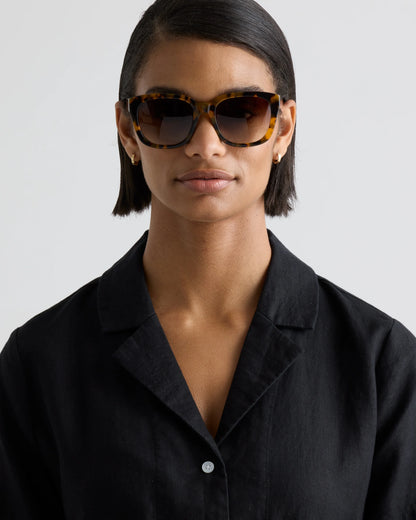 Barcelona Polarized Acetate Sunglasses - One Size / Tortoise with Brown Gradient lens